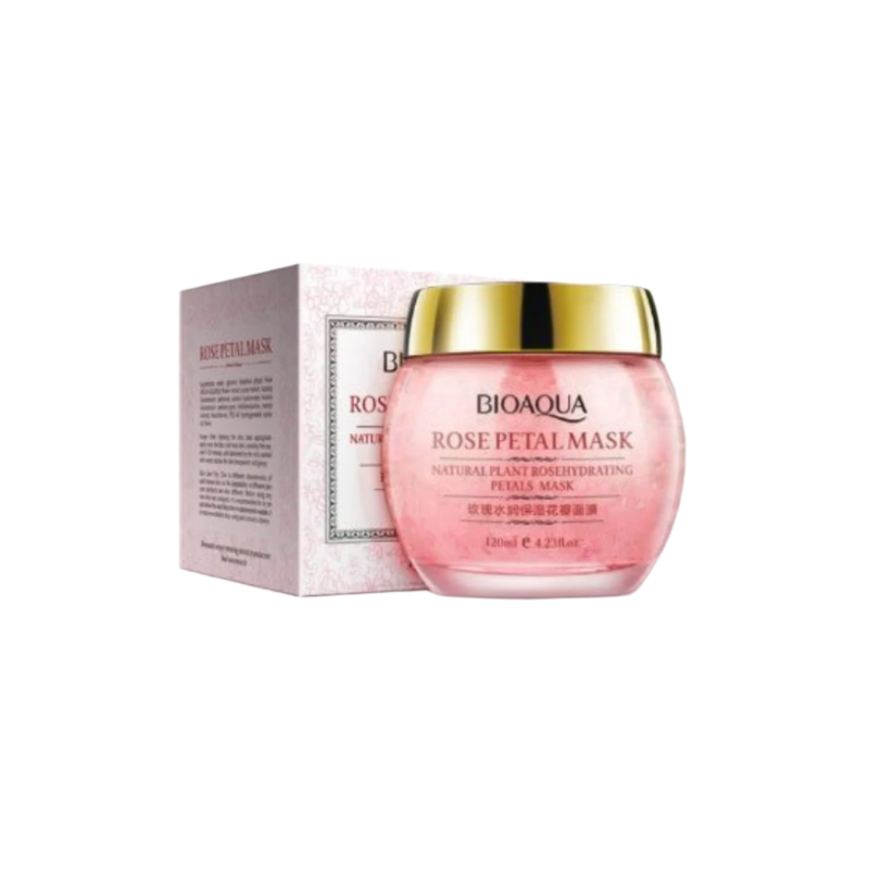 Bioaqua Rose Petal Mask with packaging on a white background