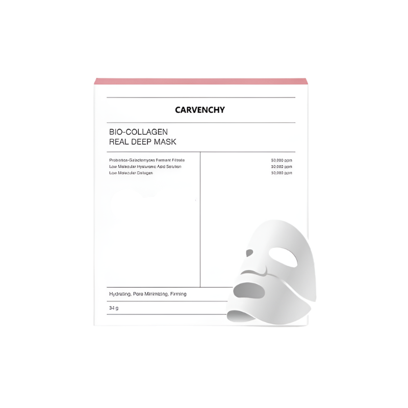 Carvenchy Bio-Collagen Real Deep Mask packaging with a white background