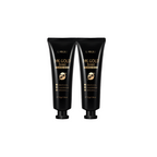 Two black tubes of Laneu 24K Gold Snail facial mask on a white background