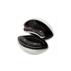 Black and silver dental device in an open case on a white background