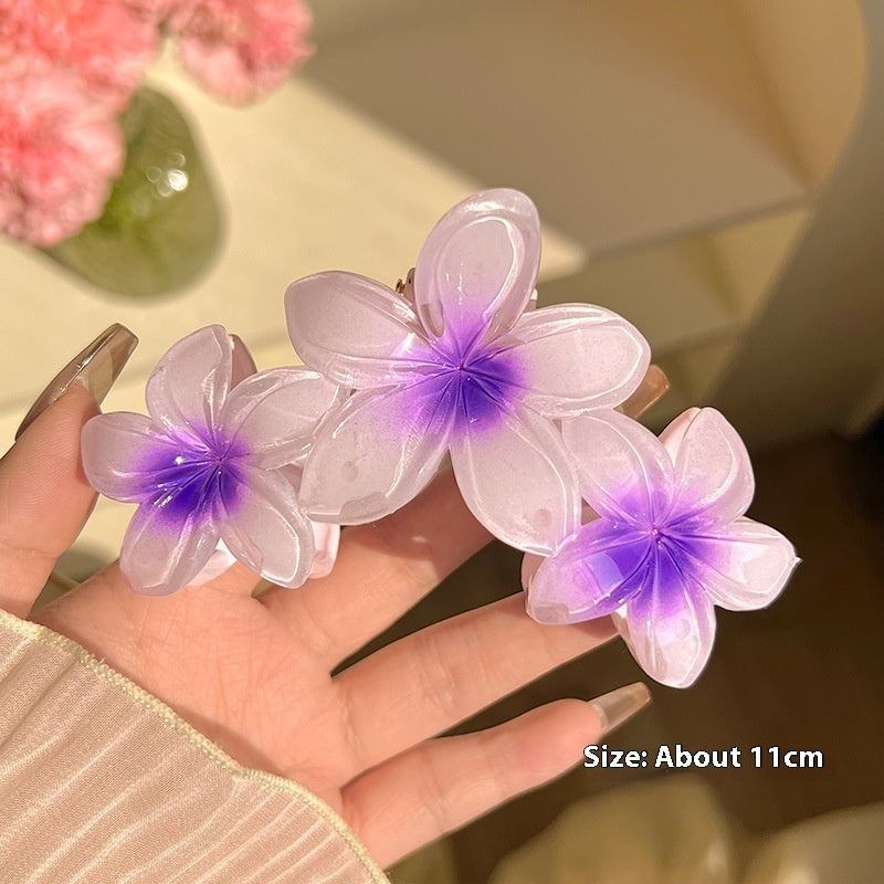 Large Plumeria Rubra flower hair clip for women in multiple colors