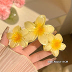 Large Plumeria Rubra flower hair clip for women in multiple colors