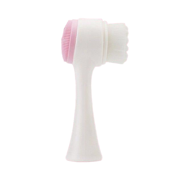 Soft bristle facial cleansing brush with PBT fibers and ABS handle