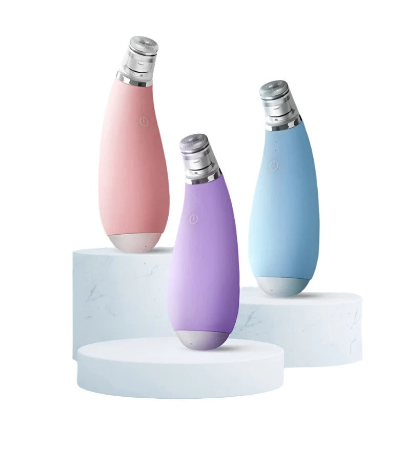 Three colorful water bottles on a white background
