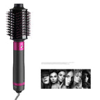 5-in-1 hair dryer styling brush with interchangeable curling and straightening heads