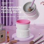 USB automatic makeup brush cleaner in pink and gray