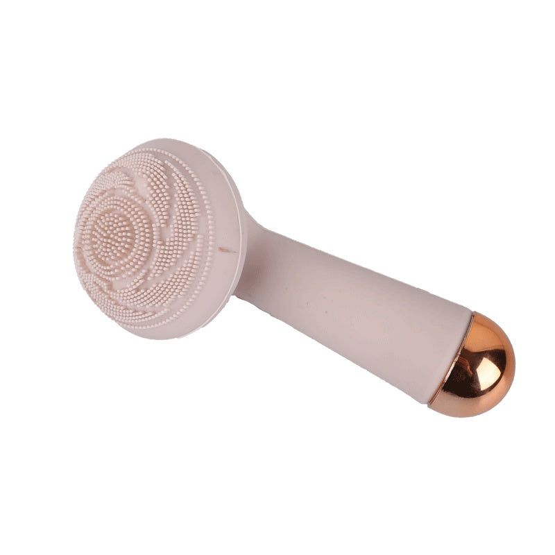 Electric silicone face cleansing brush with rotating cleaning head