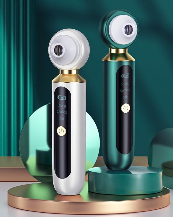 Portable visual blackhead remover with magnifying lens, LED light, and USB suction tips