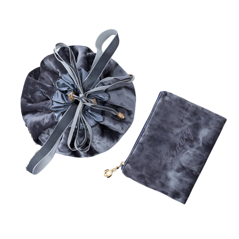 Simple Non-Woven Fabric Cosmetic Bag in Malachite green