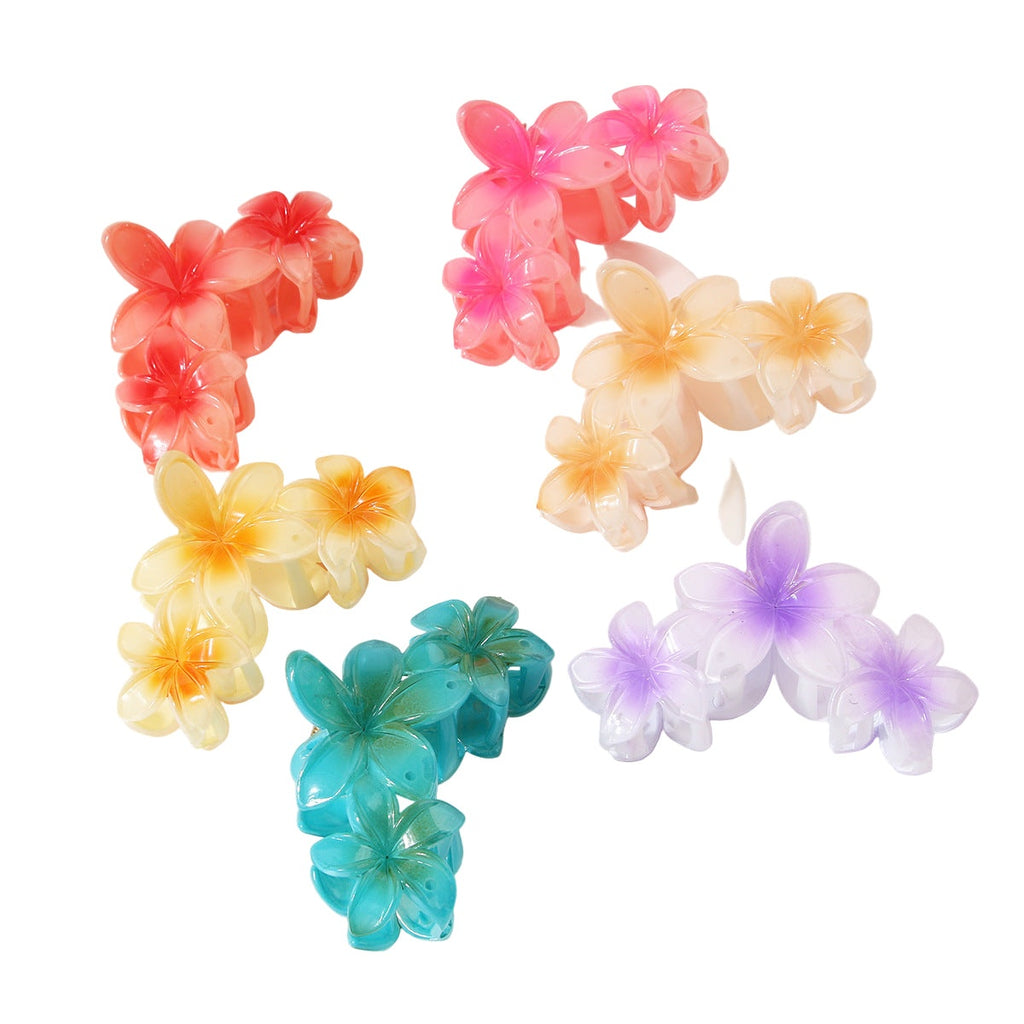 Large Plumeria Rubra flower hair clip for women in multiple colors