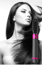 5-in-1 hair dryer styling brush with interchangeable curling and straightening heads