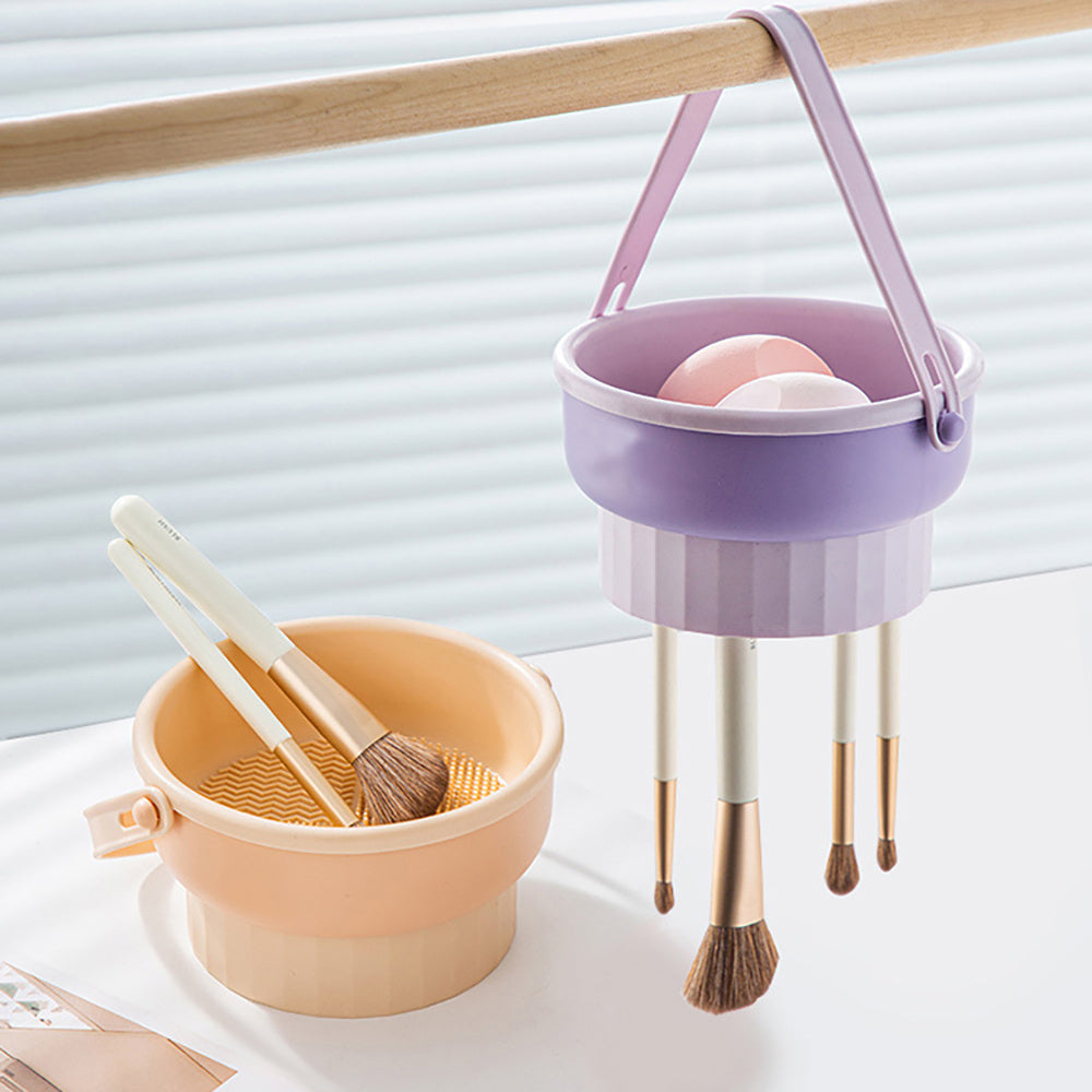 Makeup Brush Cleaning Bowl - Versatile Beauty Egg Cleaning Tool & Storage Set