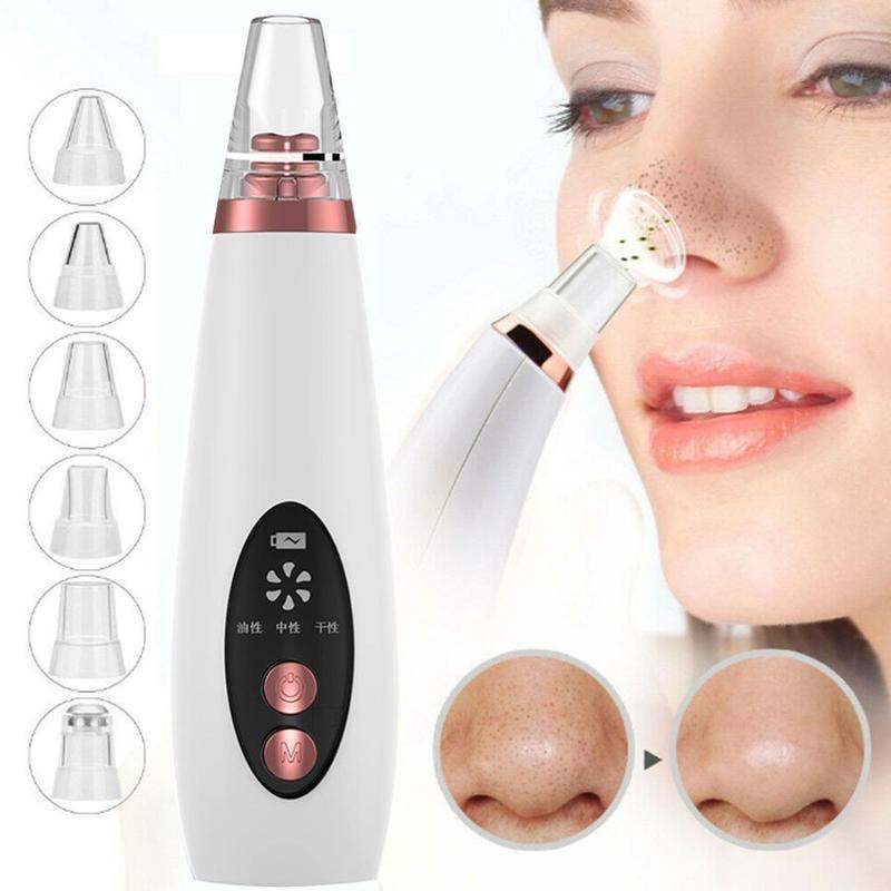 Rechargeable blackhead vacuum pore cleaner with microcrystalline suction tip