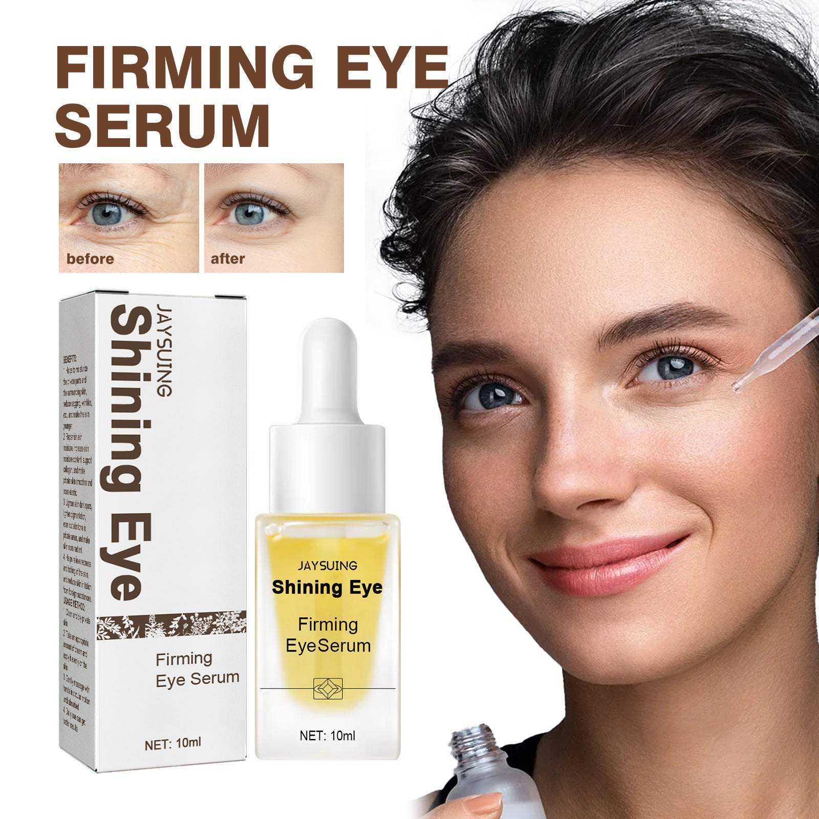 Moisturizing eye essence bottle with jasmine and seed oil blend, 10ml
