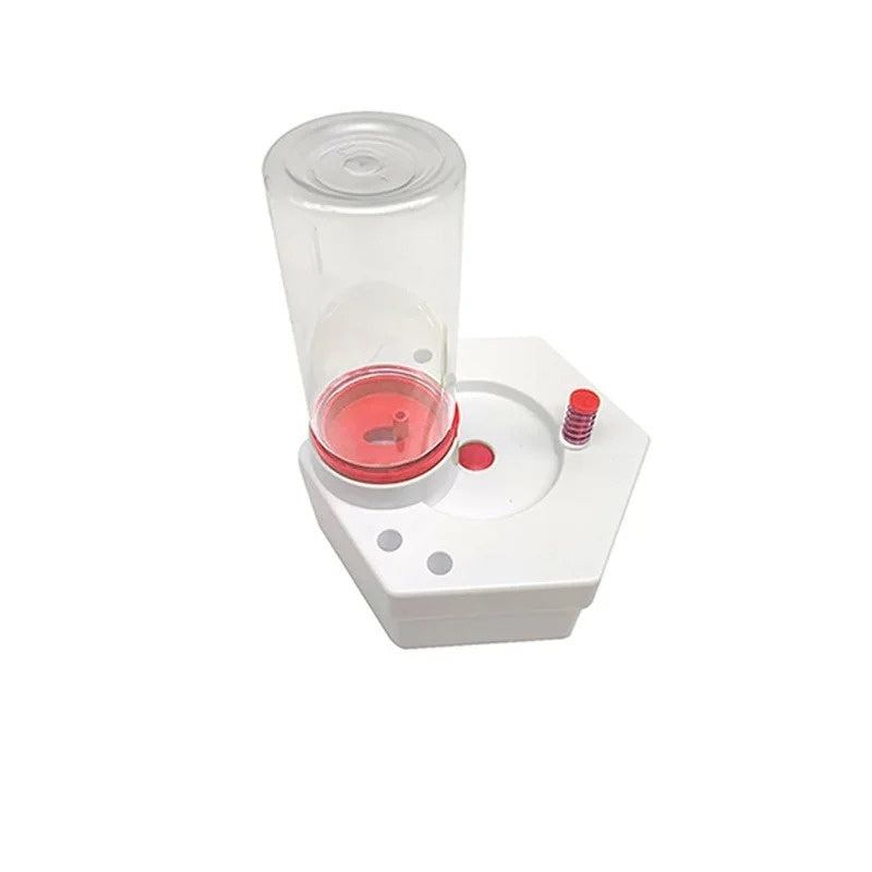 Hexagonal circulation pen cleaner brush in white and transparent plastic