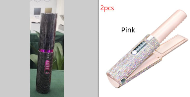 2-in-1 USB Electric Hair Straightening Brush & Curler