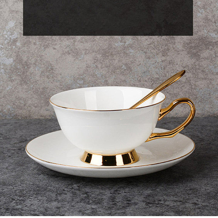 Western Style Bone China Coffee Set – Hand-Painted with Gold Accents