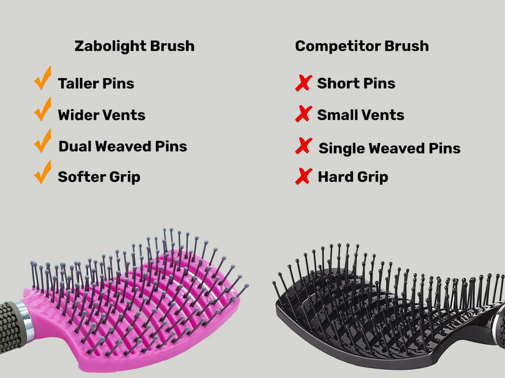 Anti-static flexible nylon hair brush for wet and curly hair