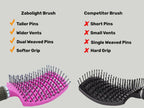 Anti-static flexible nylon hair brush for wet and curly hair