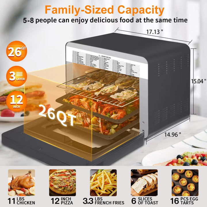 Innovational Steam & Air Fryer Oven with Digital Touchscreen