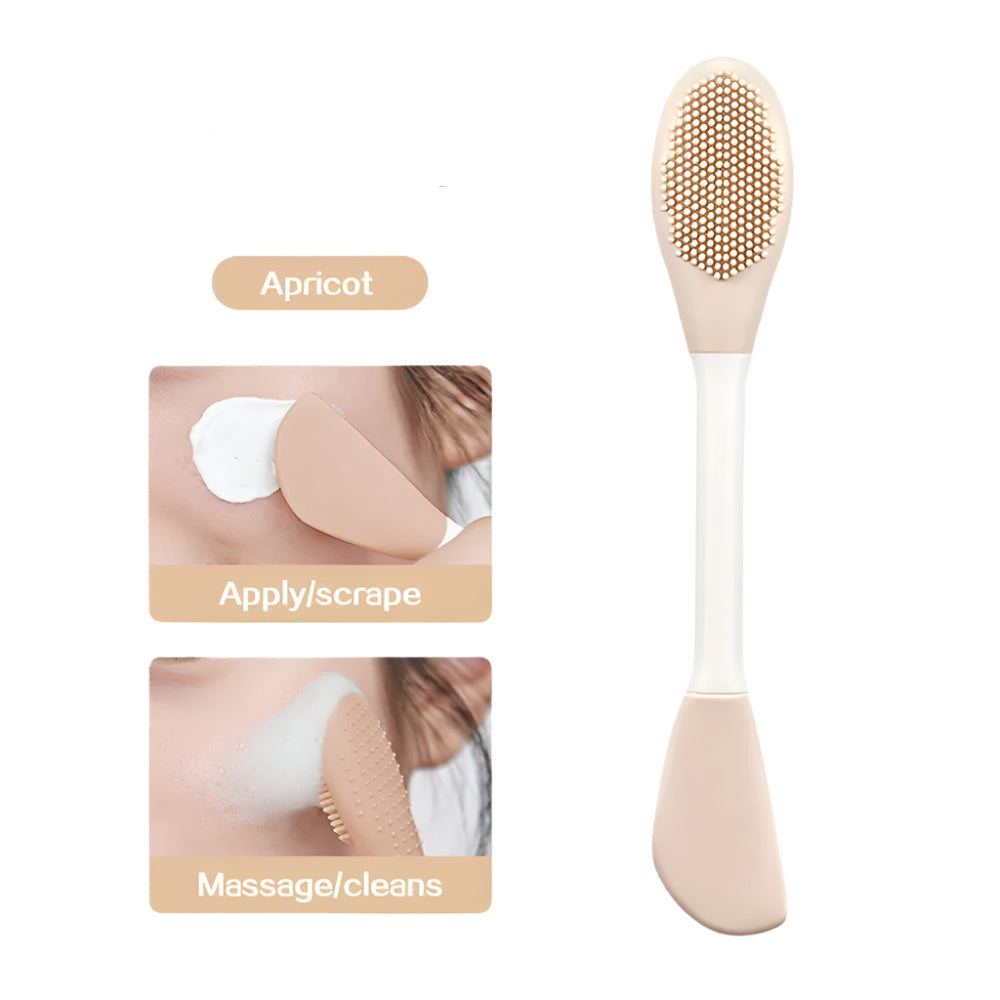 Facial Mask Double Head Silicone Brush for Massage and Mud Film Application