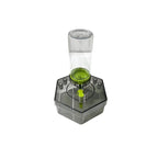 Hexagonal circulation pen cleaner brush in white and transparent plastic