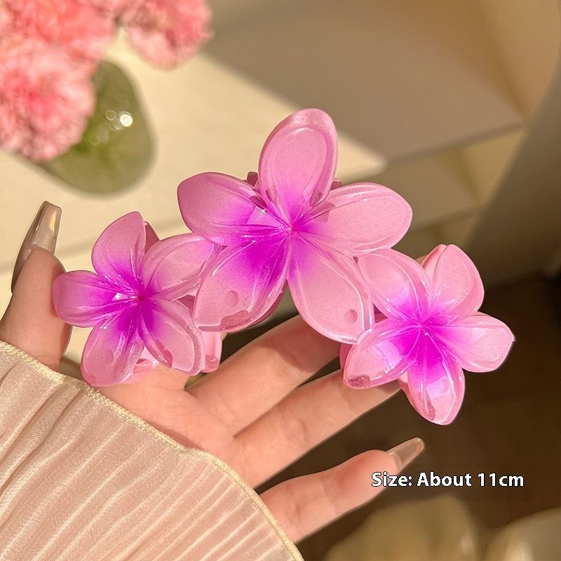 Large Plumeria Rubra flower hair clip for women in multiple colors