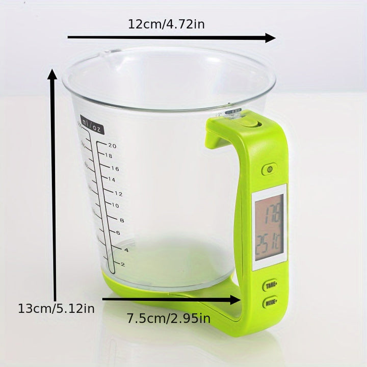 Kitchen electronic measuring cup with built-in weight sensor for accurate ingredient measurements