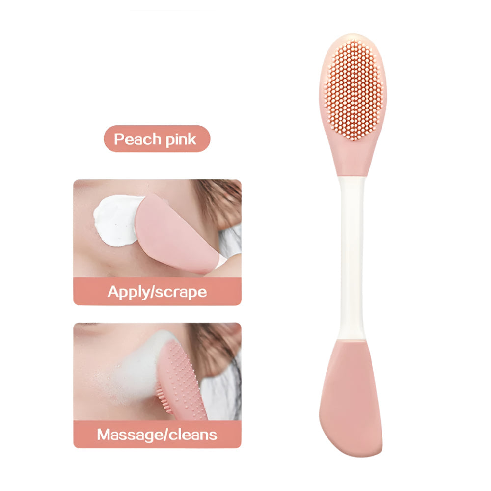 Facial Mask Double Head Silicone Brush for Massage and Mud Film Application